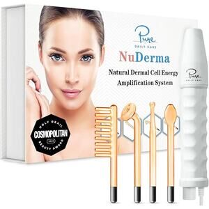 NuDerma Handheld Skin Therapy Wand Machine w/Neon – Anti-Aging - Skin Tightening